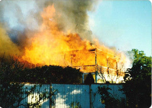 Ashram burning